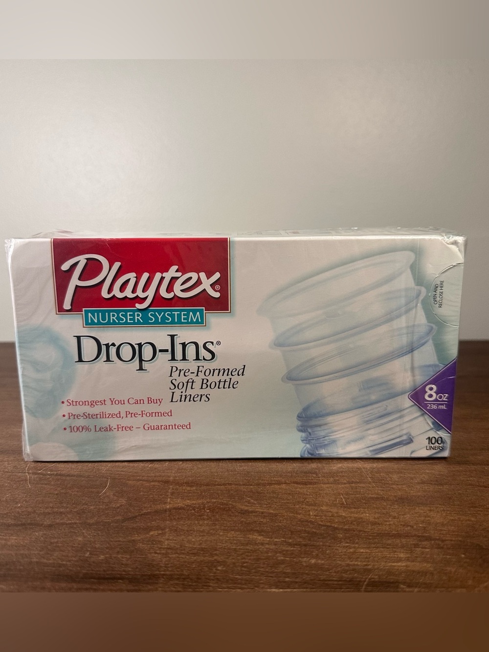 Playtex Nurser System Drop Ins Pre Formed Soft Bottle Liners 8 Ounce 100 Count